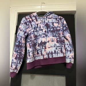 SO Tie-Dye Crewneck Hoodie in Purple and Pink